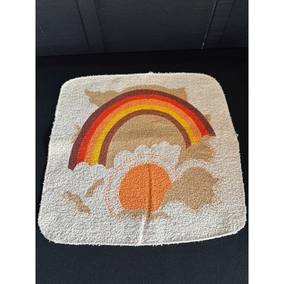 Vintage Cannon Retro Rainbow and Brown Hand towel Set of 8 Made in USA - Picture 5 of 12